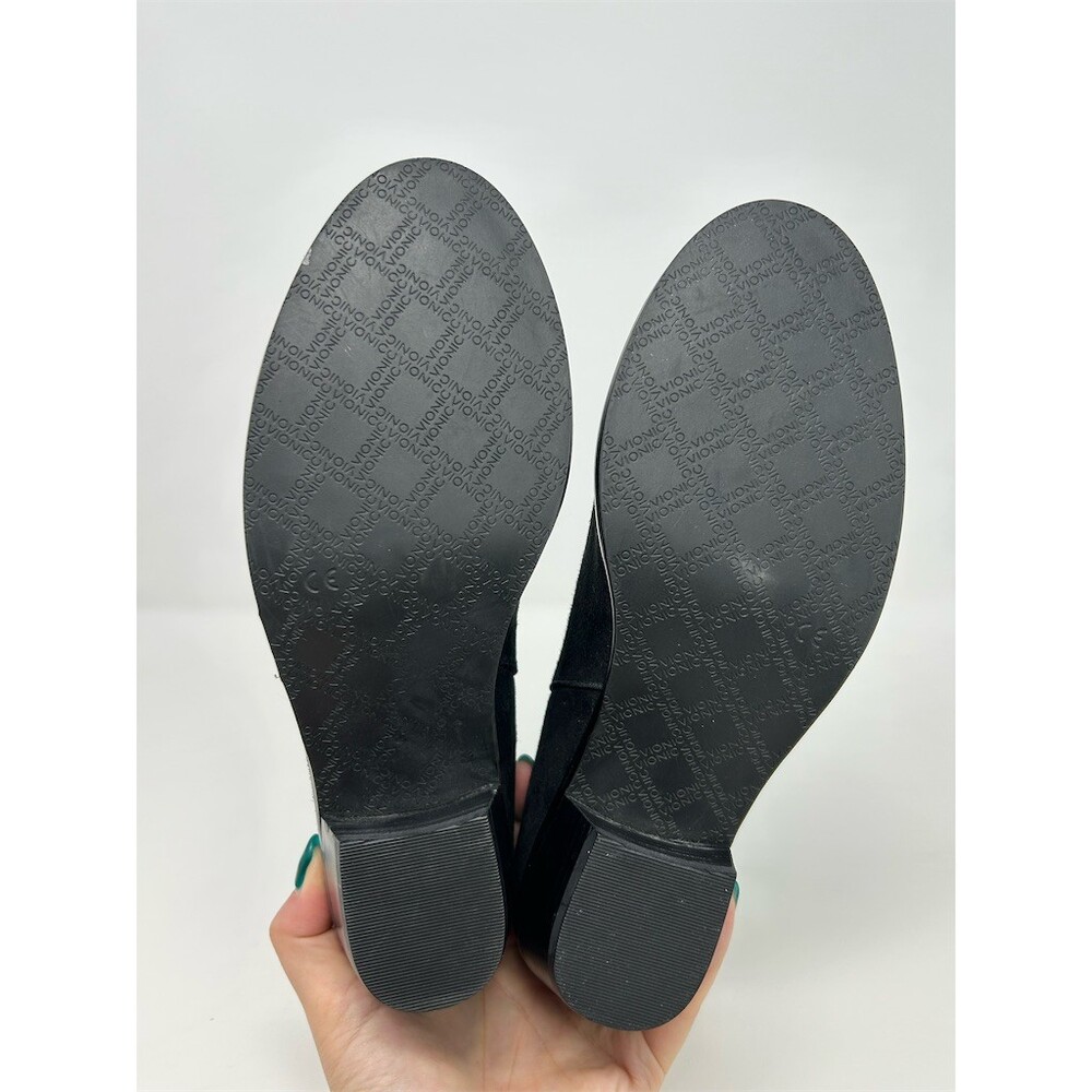 Vionic Serena Ankle Booties Black Side Zip Tassel Comfort Low Heel Size 8 Wide - Picture 9 of 11